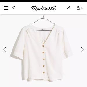 MADEWELL Linen-Blend Plaza Button-Front Shirt